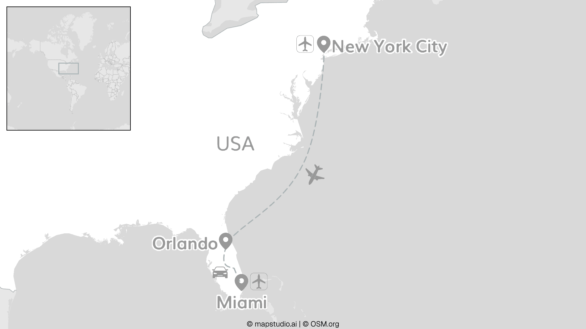 2 for 1 USA: New York meets Florida Roadtrip