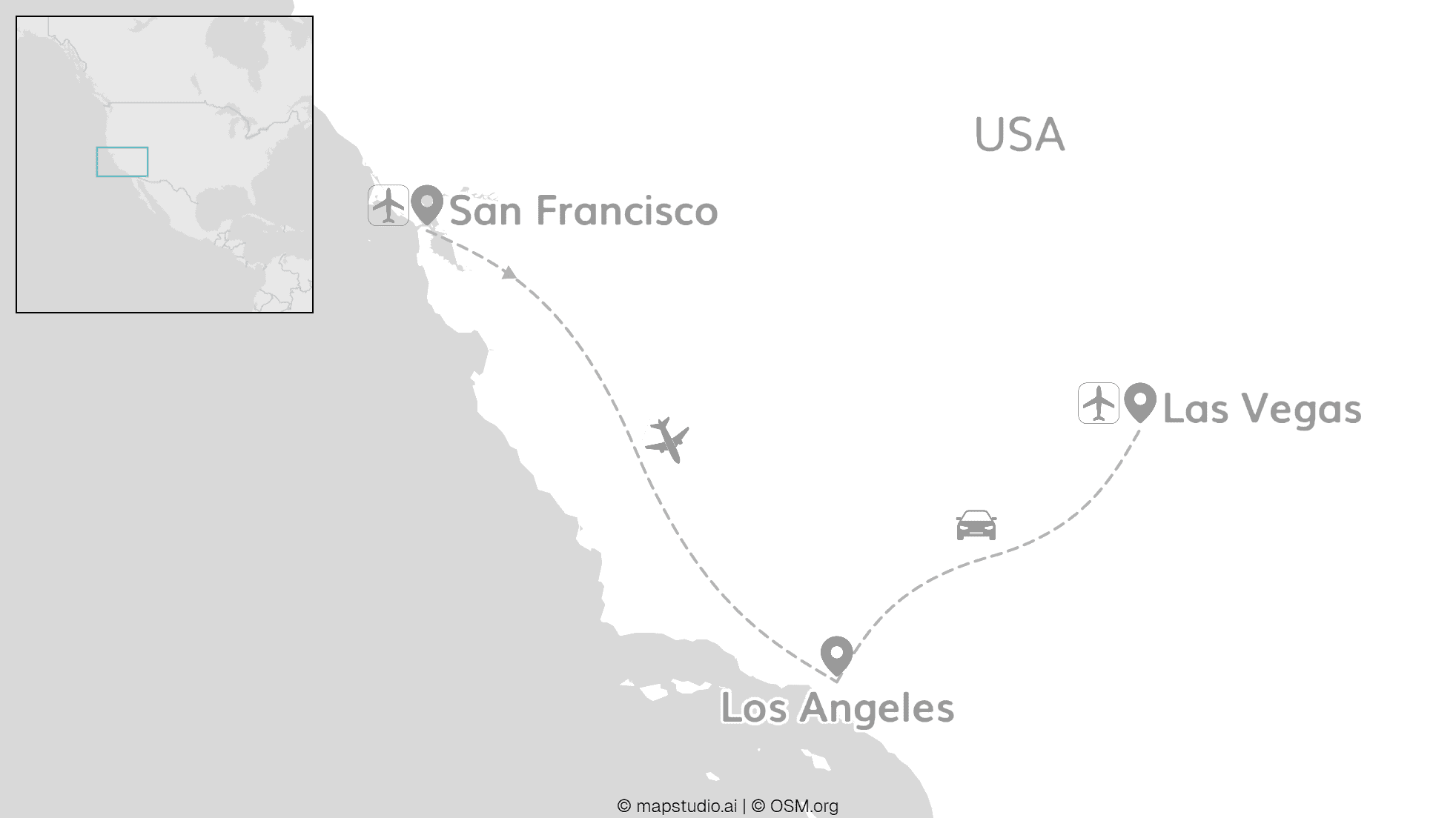 2 for 1 USA: California Roadtrip, Las Vegas & Grand Canyon