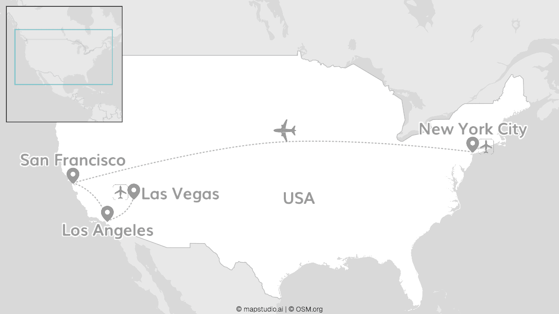 USA City-hopping: From coast to coast