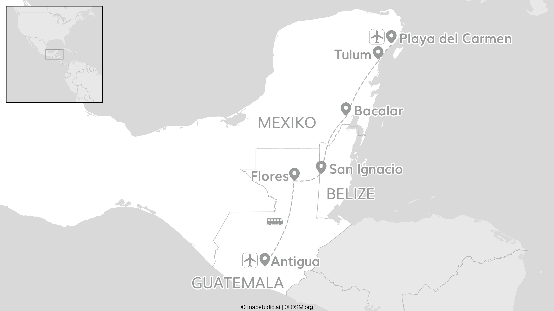 2 for 1 Mexiko: Guatemala, Belize & Riviera Maya
